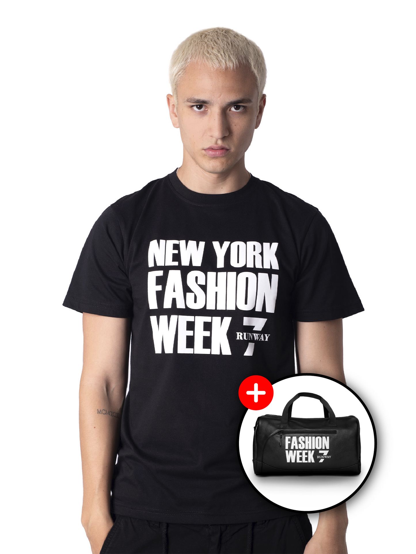 NYFW CLASSIC BLACK TEE + FASHION WEEK DUFFEL BAG