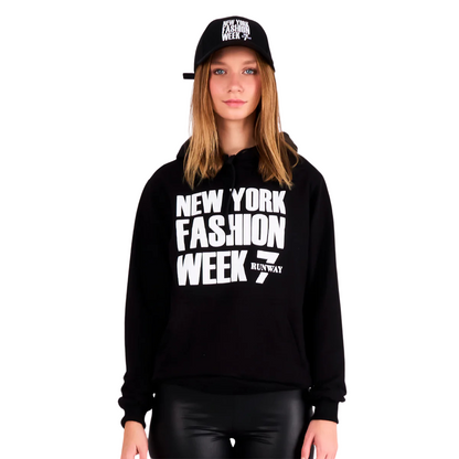 BLACK PULL OVER HOODIE + NYFW UMBRELLA