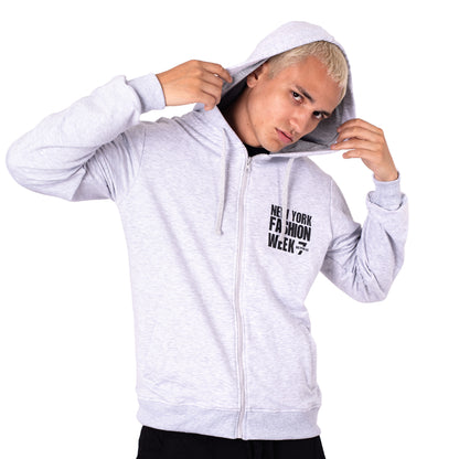 NYFW MELANGE ZIP UP HODDIE