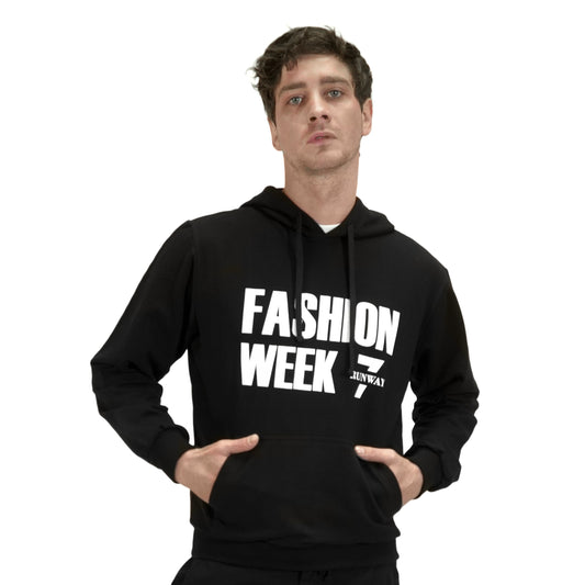 FASHION WEEK BLACK PULL OVER HODDIE