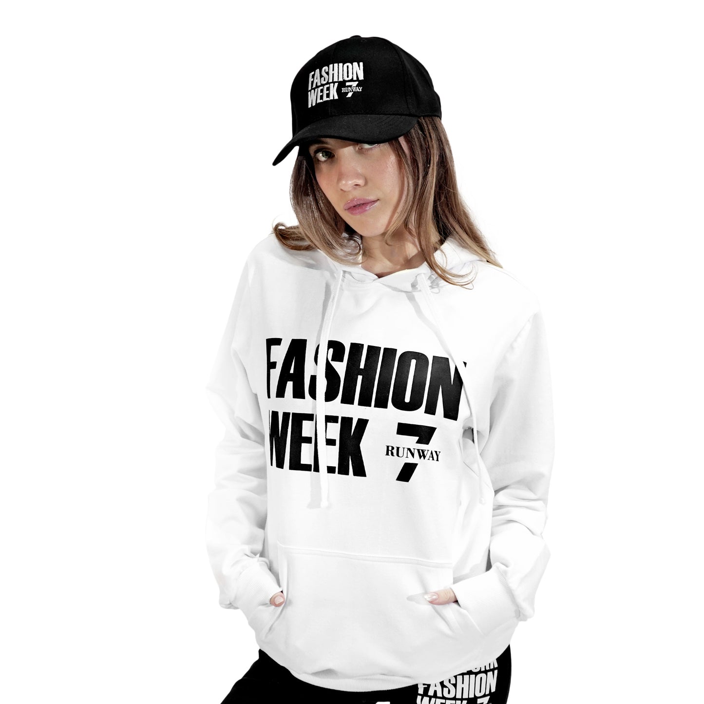FASHION WEEK WHITE PULL OVER HODDIE
