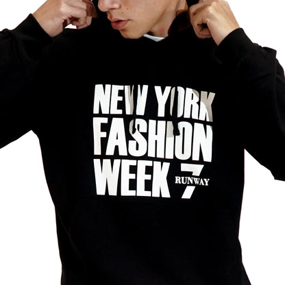 NYFW BLACK PULL OVER HOODIE