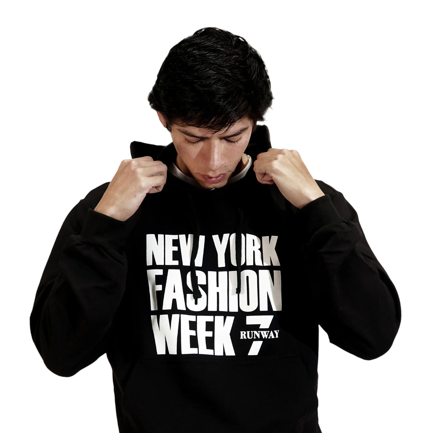 NYFW BLACK PULL OVER HOODIE